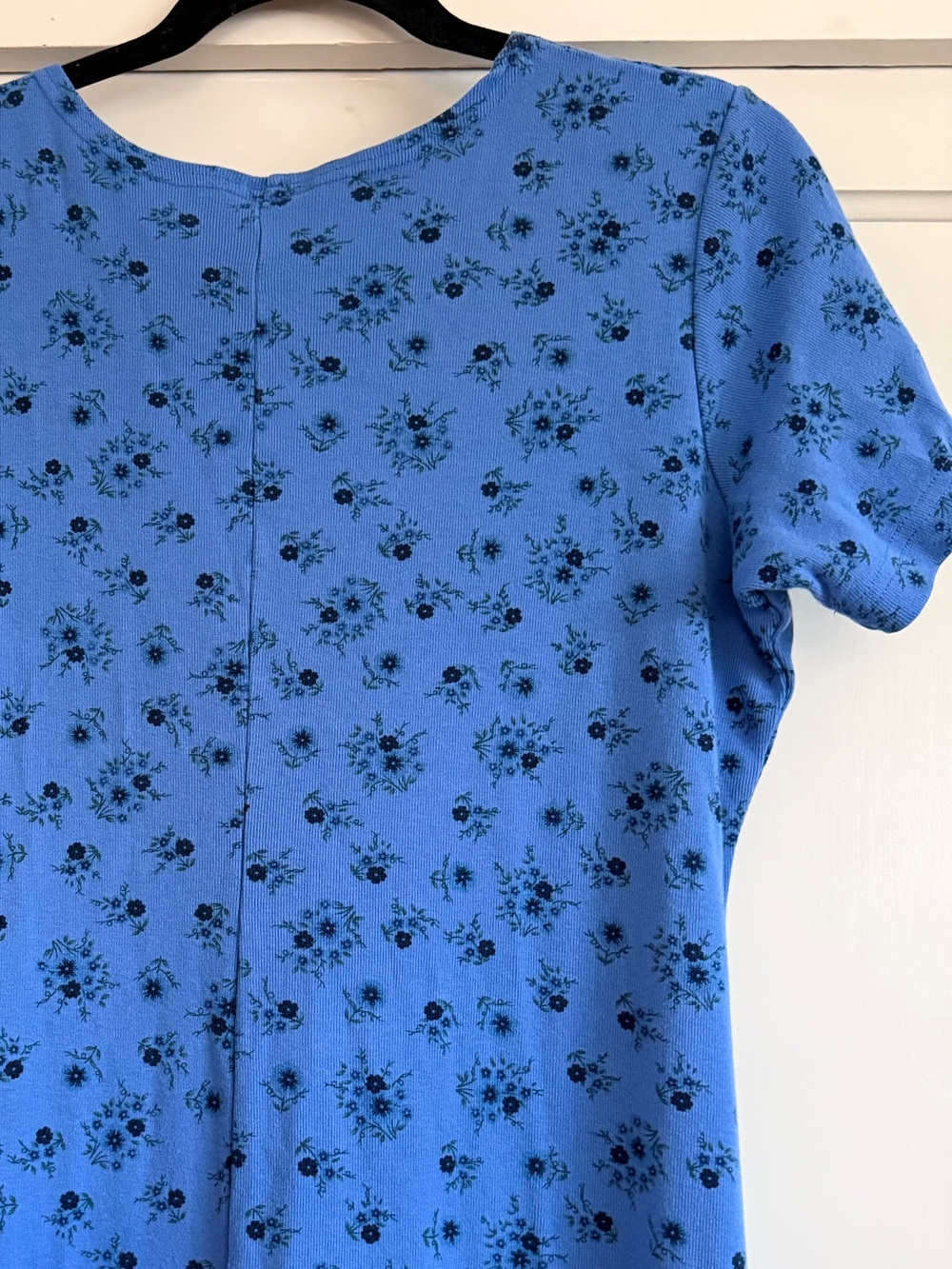 90s Baby Tee Ditsy Floral Maxi Dress Fit and Flare Vintage Grunge Butter Mom - Picture 3 of 8